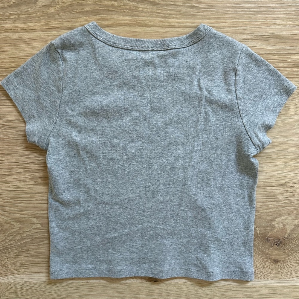 Gray Brandy Melville baby tee